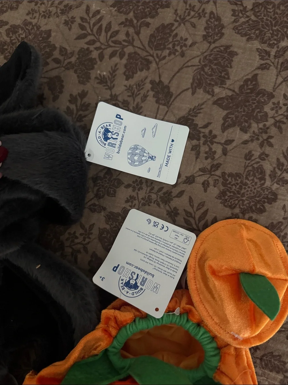 Build-A-Bear Black Bat & Orange Pumpkin Accessory